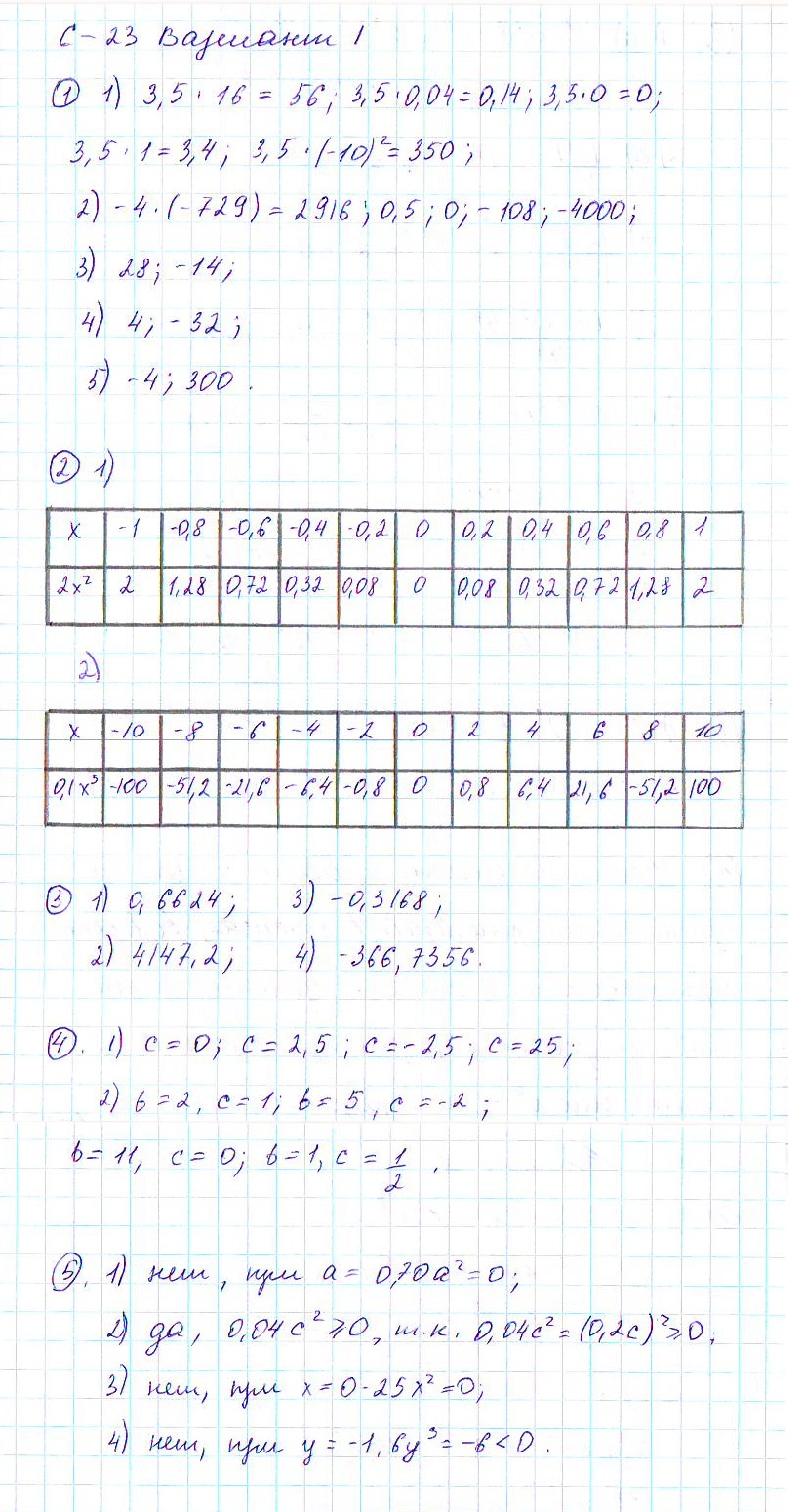 Ответ к задаче № с-23 - Дидактические материалы, гдз по алгебре 7 класс