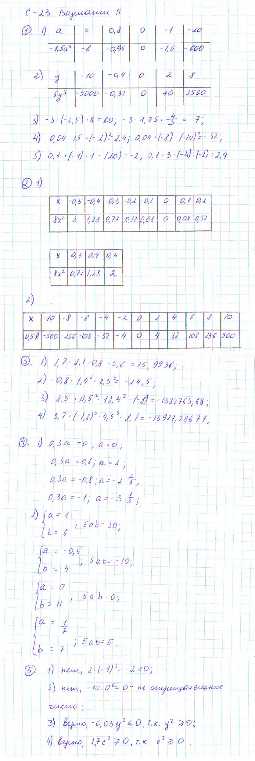 Ответ к задаче № С-23 - Дидактические материалы, гдз по алгебре 7 класс