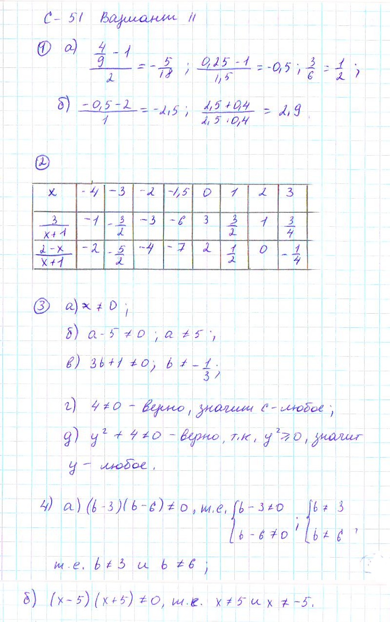 Ответ к задаче № С-51 - Дидактические материалы, гдз по алгебре 7 класс