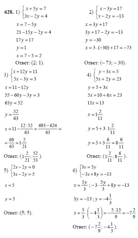 Ответ к задаче № 628 - Ш.А Алимов, гдз по алгебре 7 класс