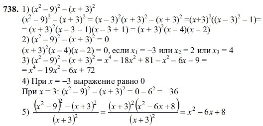 Ответ к задаче № 738 - Ш.А Алимов, гдз по алгебре 7 класс