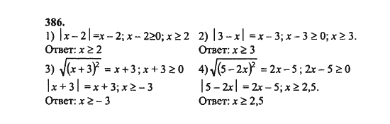 Ответ к задаче № 386 - Ш.А. Алимов, гдз по алгебре 8 класс