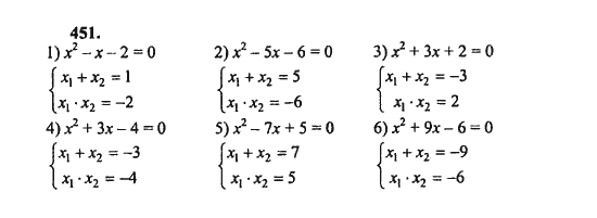 Ответ к задаче № 451 - Ш.А. Алимов, гдз по алгебре 8 класс