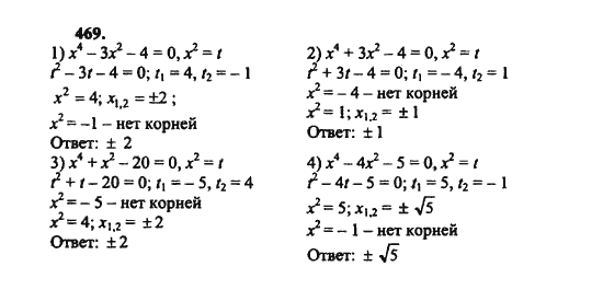 Ответ к задаче № 469 - Ш.А. Алимов, гдз по алгебре 8 класс