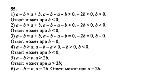 Ответ к задаче № 55 - Ш.А. Алимов, гдз по алгебре 8 класс
