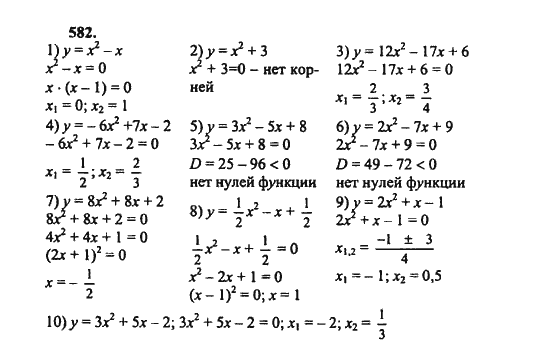 Ответ к задаче № 582 - Ш.А. Алимов, гдз по алгебре 8 класс