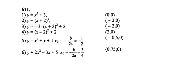Ответ к задаче № 611 - Ш.А. Алимов, гдз по алгебре 8 класс