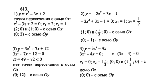 Ответ к задаче № 613 - Ш.А. Алимов, гдз по алгебре 8 класс