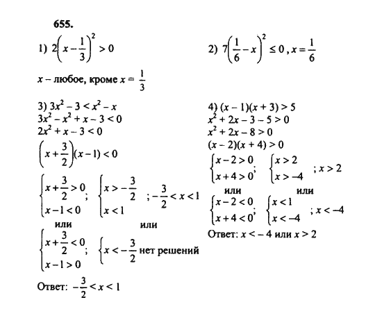 Ответ к задаче № 655 - Ш.А. Алимов, гдз по алгебре 8 класс