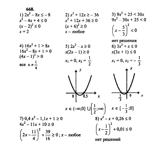 Ответ к задаче № 668 - Ш.А. Алимов, гдз по алгебре 8 класс