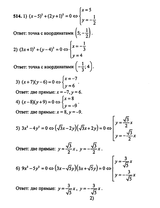 Ответ к задаче № 514 - Ш.А. Алимов, гдз по алгебре 9 класс