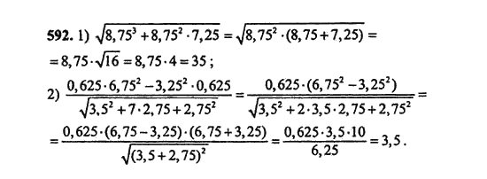 Ответ к задаче № 592 - Ш.А. Алимов, гдз по алгебре 9 класс