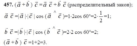 Ответ к задаче № 457 - Л.С.Атанасян, гдз по геометрии 11 класс
