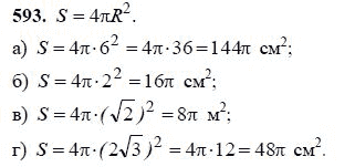 Ответ к задаче № 593 - Л.С.Атанасян, гдз по геометрии 11 класс