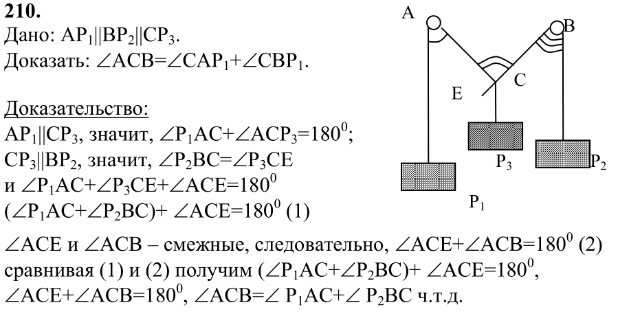 Ответ к задаче № 210 - Л.С.Атанасян, гдз по геометрии 7 класс