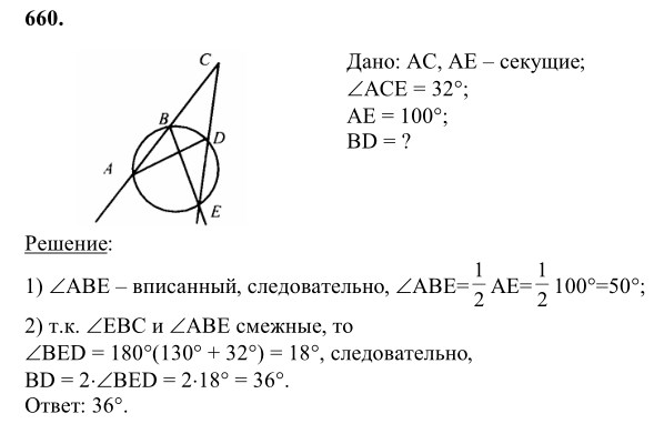 Ответ к задаче № 660 - Л.С.Атанасян, гдз по геометрии 8 класс