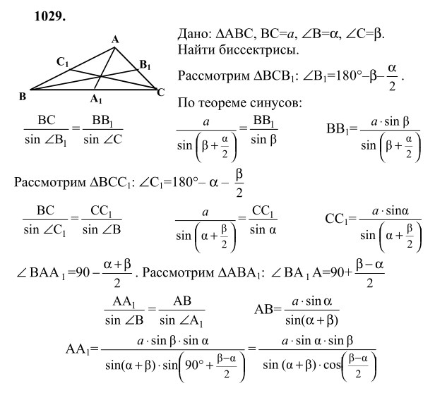 Ответ к задаче № 1029 - Л.С.Атанасян, гдз по геометрии 9 класс