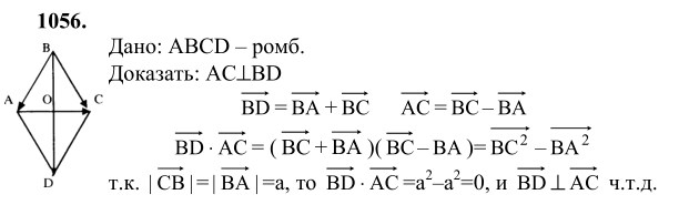 Ответ к задаче № 1056 - Л.С.Атанасян, гдз по геометрии 9 класс