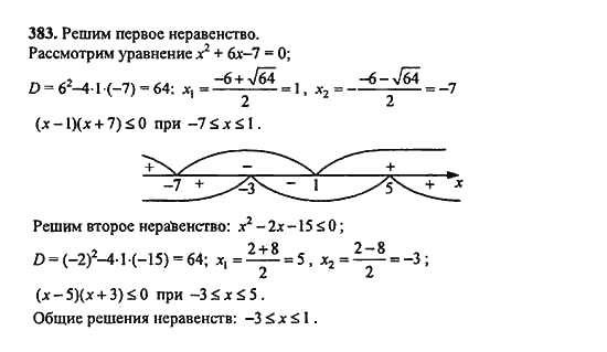 Ответ к задаче № 383 - Ю.Н. Макарычев, гдз по алгебре 9 класс Ответ к задаче № 383 - Ю.Н. Макарычев, гдз по алгебре 9 класс