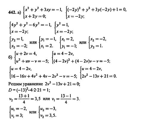 Ответ к задаче № 442 - Ю.Н. Макарычев, гдз по алгебре 9 класс