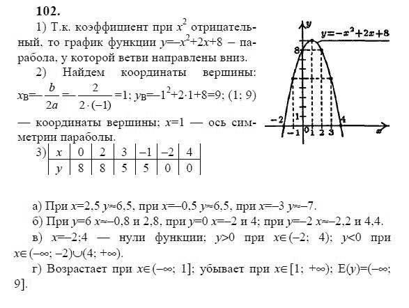 Ответ к задаче № 102 - Ю.Н. Макарычев, гдз по алгебре 9 класс