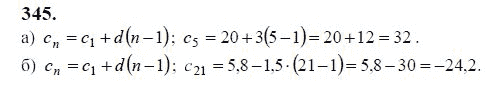 Ответ к задаче № 345 - Ю.Н. Макарычев, гдз по алгебре 9 класс
