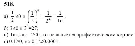 Ответ к задаче № 518 - Ю.Н. Макарычев, гдз по алгебре 9 класс