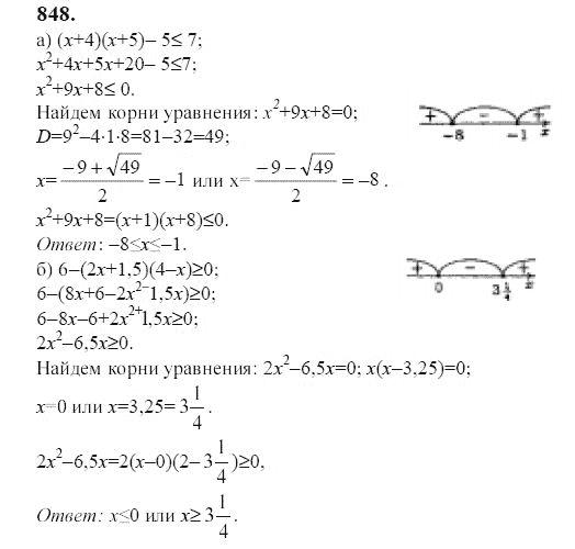 Ответ к задаче № 848 - Ю.Н. Макарычев, гдз по алгебре 9 класс