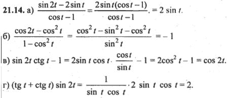 Ответ к задаче № 21.14 - Алгебра и начала анализа Мордкович. Задачник, гдз по алгебре 10 класс