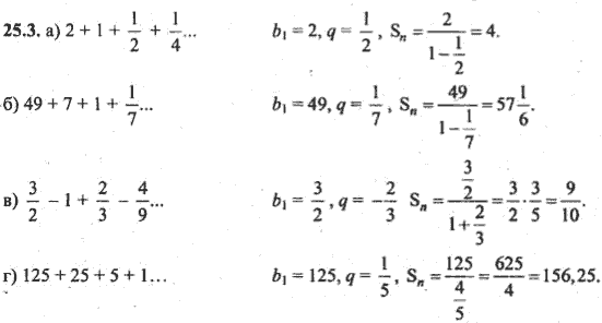 Ответ к задаче № 25.3 - Алгебра и начала анализа Мордкович. Задачник, гдз по алгебре 10 класс