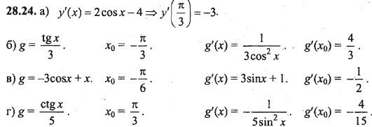 Ответ к задаче № 28.24 - Алгебра и начала анализа Мордкович. Задачник, гдз по алгебре 10 класс