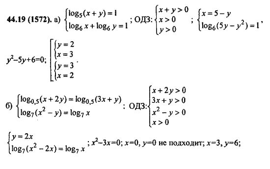 Ответ к задаче № 44.19(1572) - Алгебра и начала анализа Мордкович. Задачник, гдз по алгебре 11 класс