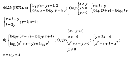 Ответ к задаче № 44.20(1572) - Алгебра и начала анализа Мордкович. Задачник, гдз по алгебре 11 класс