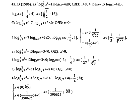 Ответ к задаче № 45.13(1586) - Алгебра и начала анализа Мордкович. Задачник, гдз по алгебре 11 класс