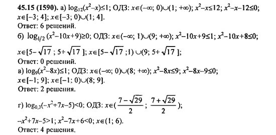 Ответ к задаче № 45.15(1590) - Алгебра и начала анализа Мордкович. Задачник, гдз по алгебре 11 класс