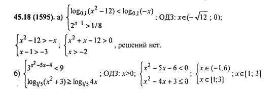Ответ к задаче № 45.18(1595) - Алгебра и начала анализа Мордкович. Задачник, гдз по алгебре 11 класс
