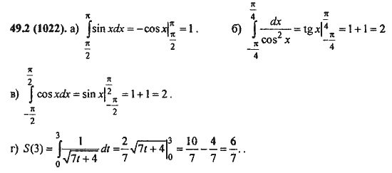 Ответ к задаче № 49.2(1022) - Алгебра и начала анализа Мордкович. Задачник, гдз по алгебре 11 класс
