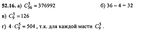 Ответ к задаче № 52.16 - Алгебра и начала анализа Мордкович. Задачник, гдз по алгебре 11 класс