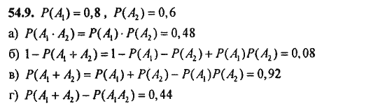 Ответ к задаче № 54.9 - Алгебра и начала анализа Мордкович. Задачник, гдз по алгебре 11 класс