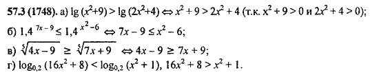 Ответ к задаче № 57.3(1748) - Алгебра и начала анализа Мордкович. Задачник, гдз по алгебре 11 класс