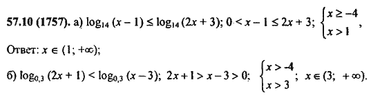 Ответ к задаче № 57.10(1757) - Алгебра и начала анализа Мордкович. Задачник, гдз по алгебре 11 класс