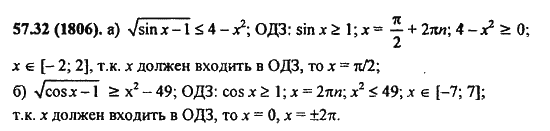 Ответ к задаче № 57.32(1806) - Алгебра и начала анализа Мордкович. Задачник, гдз по алгебре 11 класс
