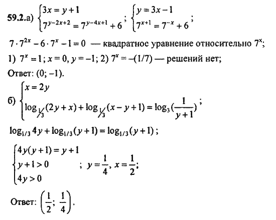 Ответ к задаче № 59.2 - Алгебра и начала анализа Мордкович. Задачник, гдз по алгебре 11 класс