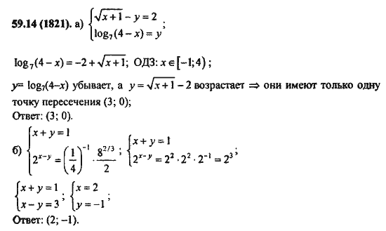 Ответ к задаче № 59.14(1821) - Алгебра и начала анализа Мордкович. Задачник, гдз по алгебре 11 класс