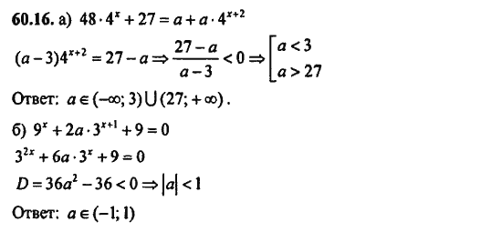 Ответ к задаче № 60.16 - Алгебра и начала анализа Мордкович. Задачник, гдз по алгебре 11 класс