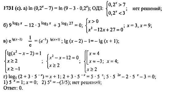 Ответ к задаче № 1731(с) - Алгебра и начала анализа Мордкович. Задачник, гдз по алгебре 11 класс