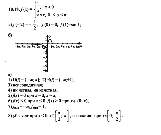 Ответ к задаче № 10.18 - Алгебра и начала анализа Мордкович. Задачник, гдз по алгебре 11 класс