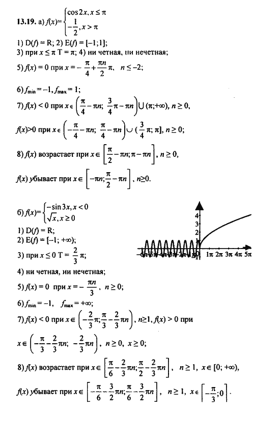 Ответ к задаче № 13.19 - Алгебра и начала анализа Мордкович. Задачник, гдз по алгебре 11 класс