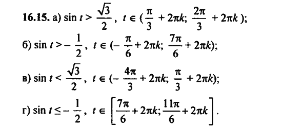 Ответ к задаче № 16.15 - Алгебра и начала анализа Мордкович. Задачник, гдз по алгебре 11 класс
