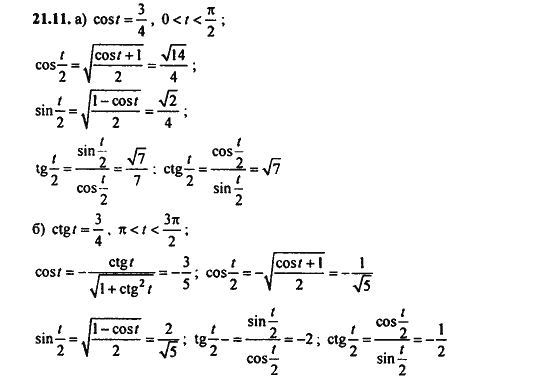 Ответ к задаче № 21.11 - Алгебра и начала анализа Мордкович. Задачник, гдз по алгебре 11 класс